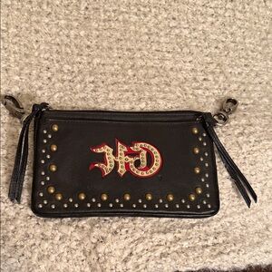 Harley-Davidson Black and Gold Studded clip on bag